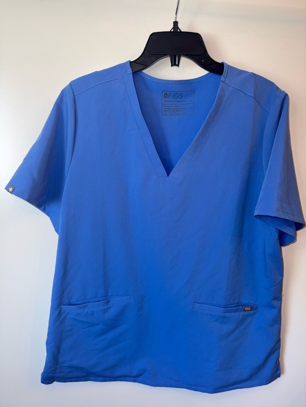 FIGS Scrub Top XL Blue Technical Collection FW1100 V-Neck Stretch Medical
